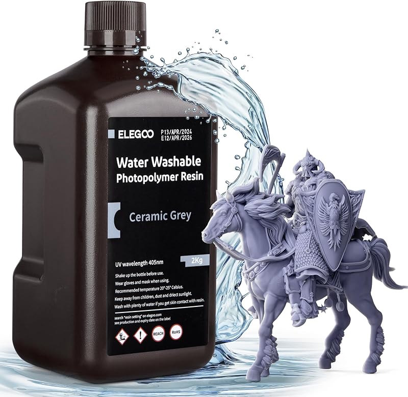 ELEGOO Water Washable Resin 405nm LCD 2kg Ceramic Grey