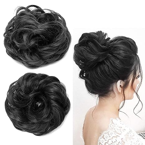 Aasa Hair Bun Extension Wavy Curly Messy Hair Extensions Donut For