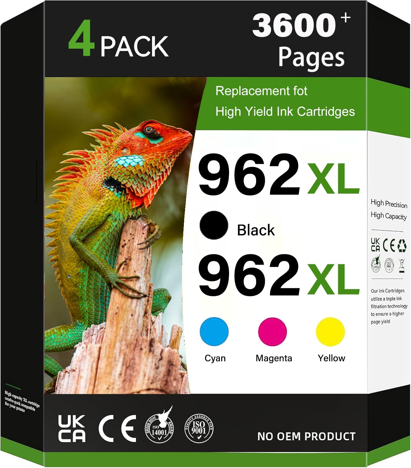 Photo 1 of 962XL Ink Cartridges Compatible for HP 962XL Ink Cartridges Combo Pack HP962 for HP OfficeJet Pro 9010 Series, 9020 9015 9018 9025 9012 9014 9016 9019 9022 9026 Printer (4 Pack)