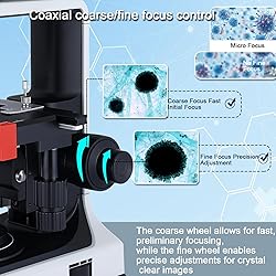 OOZSTAR 40X-2500X Binocular Microscope, WF10x and