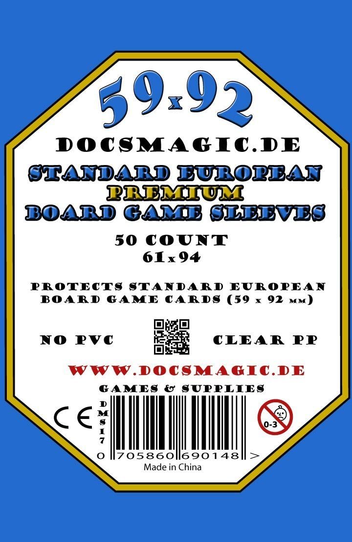docsmagic.de 500 Premium Standard European Board Game Sleeves, 61 x 94, EU Euro, 59 x 92-10 Packs, 10 Packs Premium - Image 4