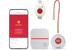 MT EXESPR WiFi Caregiver Pager Life Alert Systems for Seniors No Monthly Fee App Control Medical Alert Systems for Seniors, 1Waterproof Call Button+ 1Watch Button 1Receiver(Only Supports 2.4GHz Wi-Fi)