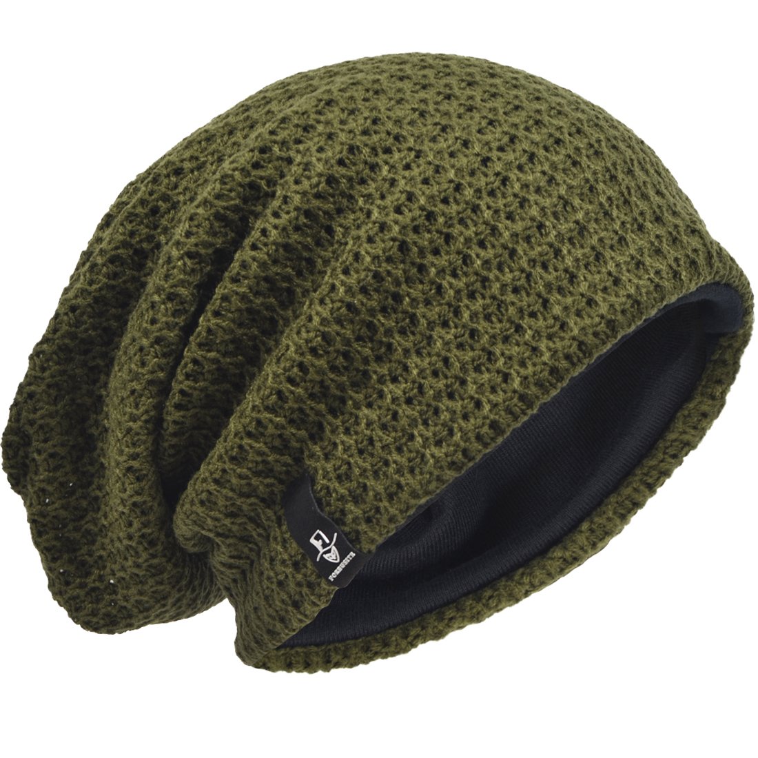 Men Oversize Beanie Slouch Skull Knit Large Baggy Cap Ski Hat B08 (Green) โ image 1
