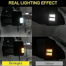 Beneges 2 Pcs Left & Right Mirror Marker Side Lamp