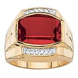 PalmBeach Men's 18K Yellow Gold Plated Emerald Cut