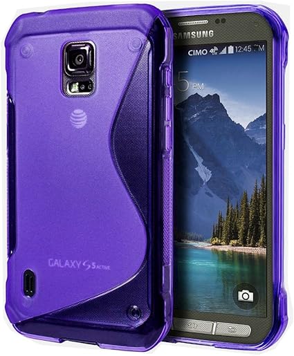 Amazon Co Jp Galaxy S5 Active ケース 紫 衝撃 シリコン Tpu Sライン スリム ソフト カバー 滑り止め グリップ 仕事 アウトドア 対応 Docomo Sc 02g Samsung ギャラクシーs5 アクティブ スマートフォン Simフリー Galaxy S5 Active クリアパープル 紫