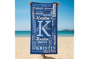 Personalized Beach Towels for Kids Adults,Custom Beach Towel with Names- 6 Sizes for Girl Boy Women Men,Absorbent Super Soft 
