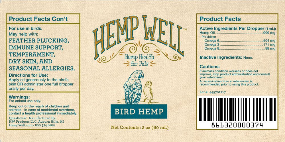 Bird Hemp Supports The Immune System, Helps with Feather Plucking