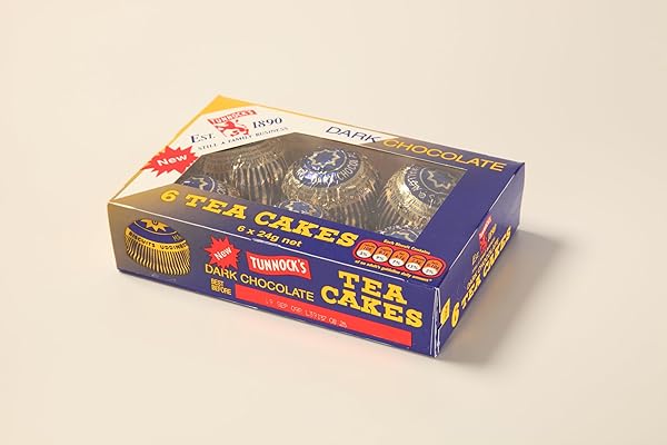 TUNNOCK’S TEA CAKES DARK CHOCOLATE 6 PACK – 24G (PACK OF 1)
