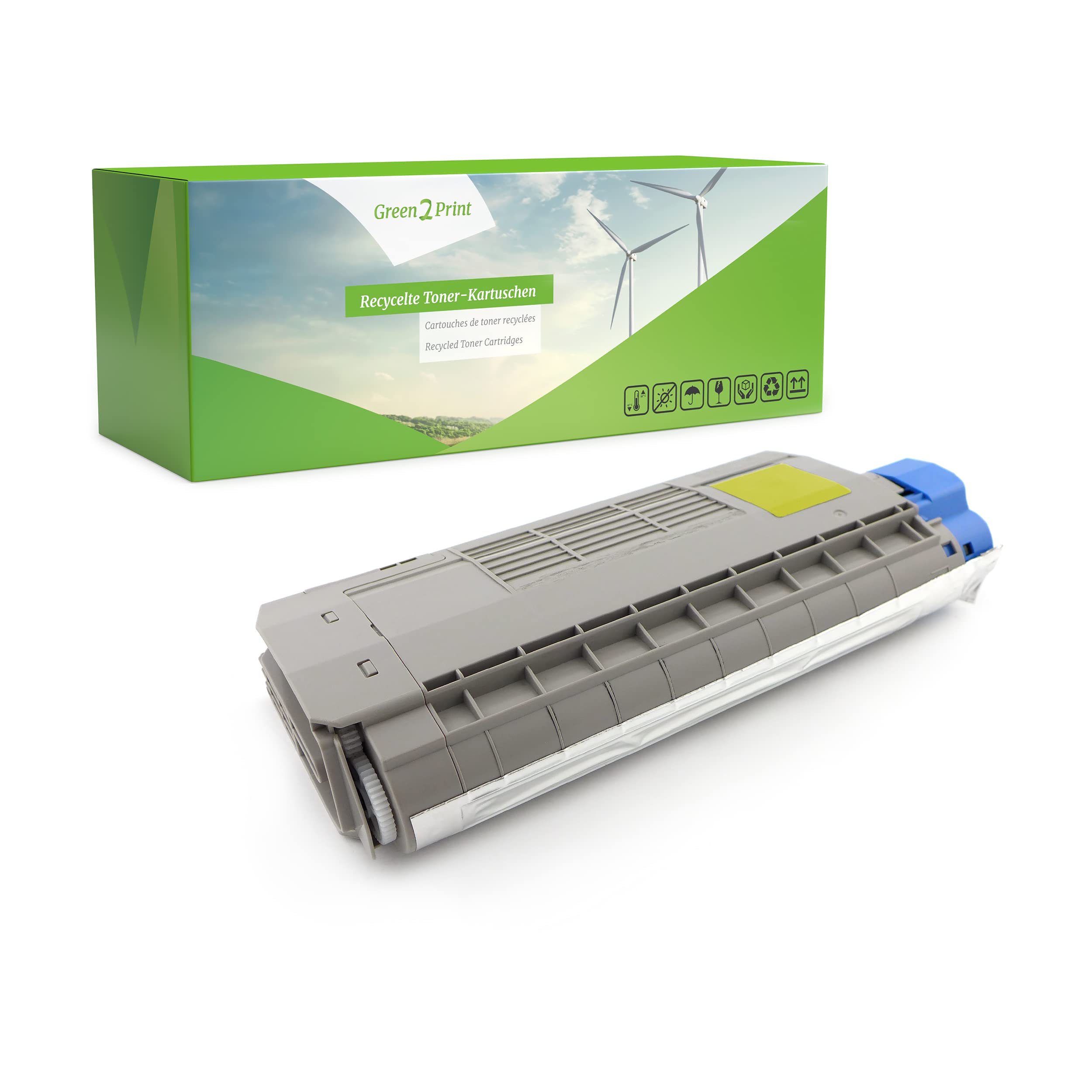 Green2Print Toner yellow 6000 pages replaces OKI 45396301 Toner cartridge for OKI MC760dnfax, MC760Dnvfax, MC760DN, MC770dnfax, MC770Dnvfax, MC770DN, MC780DFNFAX, MC780DFNVFAX, MC780DFN
