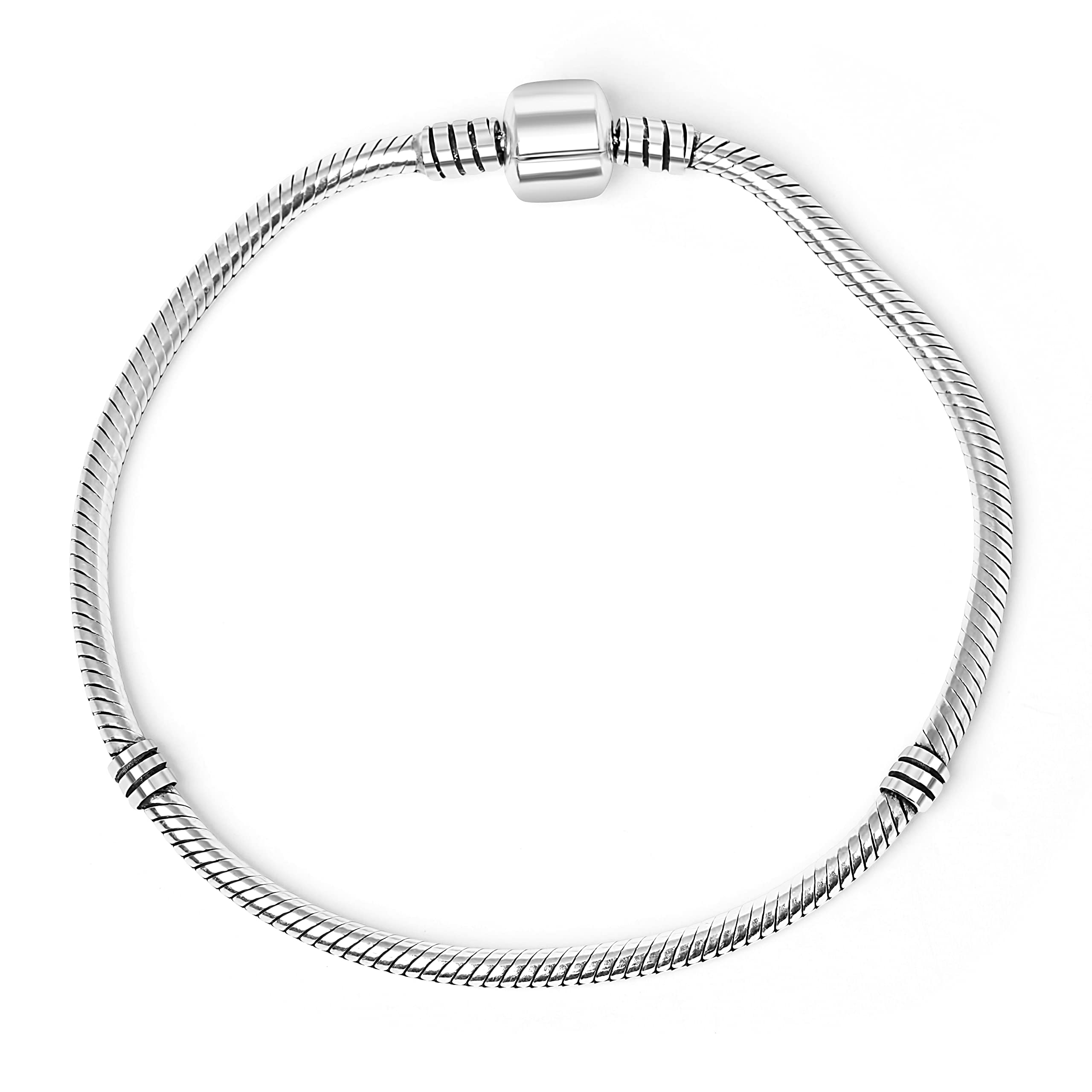 Unisex 925 Sterling Silver Oxidized Platania Bracelet 19cm, a Great Gift or Present for Ladies & Men