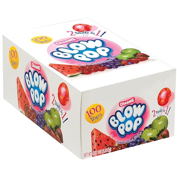 CHARMS BLOW POP LOLLIPOPS – INDIVIDUALLY WRAPPED DUAL...