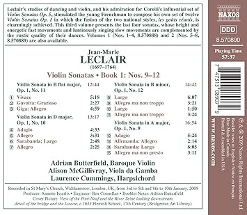 Jean Marie Leclair Adrian Butterfield Alison Mcgillivray Laurence Cummings Leclair Violin Sonatas Book 1 Nos 9 12 Amazon Com Music Jean Marie Leclair Adrian Butterfield Alison Mcgillivray Laurence Cummings Leclair Violin Sonatas Book 1 Nos 9 12 Amazon Com Music