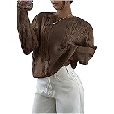 Verdusa Women's Oversized Cable Knit Chunky Cardigan Sweaters Cozy Knit Tops Fall Slouchy Sweaters