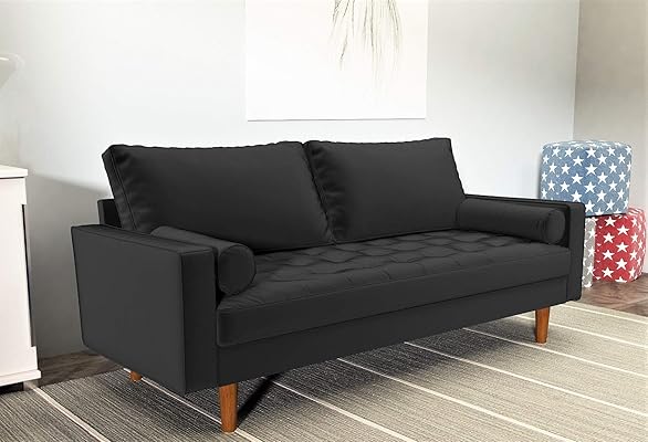 US Pride Furniture Black Sofa for Modern Living Rooms
