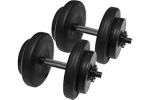 Fitvids Adjustable Dumbbell Set, 40lbs Free Weights Set for Exercise & Fitness, Vinyl Coated Cement Weights with Collars for Women & Men Home Gym Strength Training