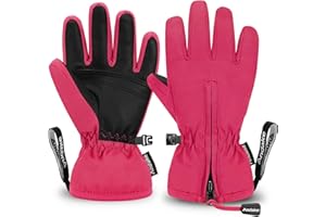 Andake Kids Gloves Winter Snow Waterproof Mittens for Girls Boys Children (Pink, XXXS (Fits 2-4Y))