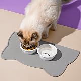 Septillar Cat Food Mat Silicone Non Slip Waterproof 44x25 Dark Grey view 2