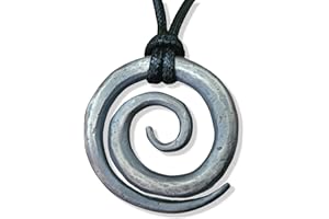 Baldur Jewelry - Spiral - Solar Cross Necklace - Troll Cross Protection - Crescent Moon - Celtic Viking Jewelry Charm Amulet - Handmade Pendant - Silver/Brass