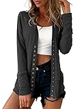 Traleubie Women's Long Sleeve V-Neck Button Down