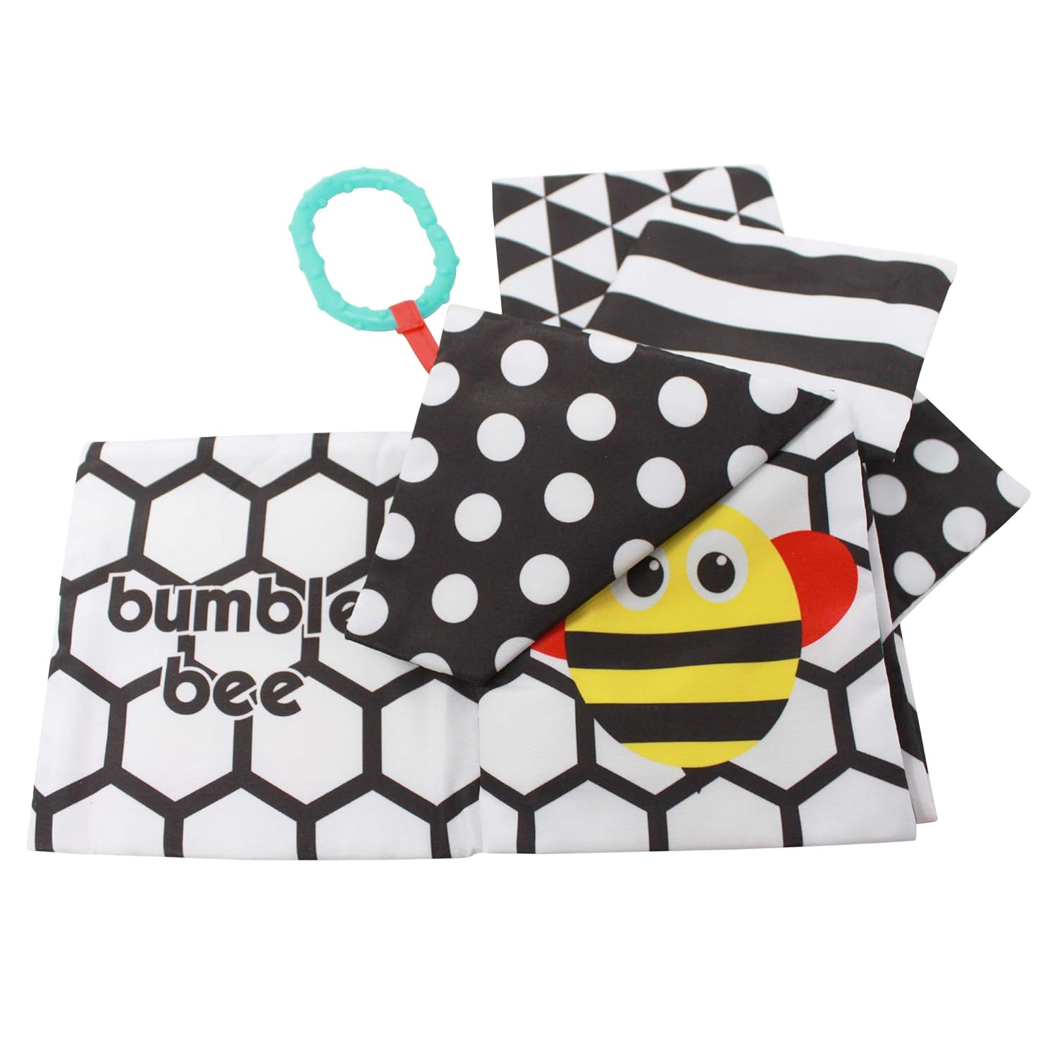 Sassy Peek-a-Boo Activity Book with Attachable Link for On-The-Go Travel | Black & White | for Ages Newborn and Up : Baby