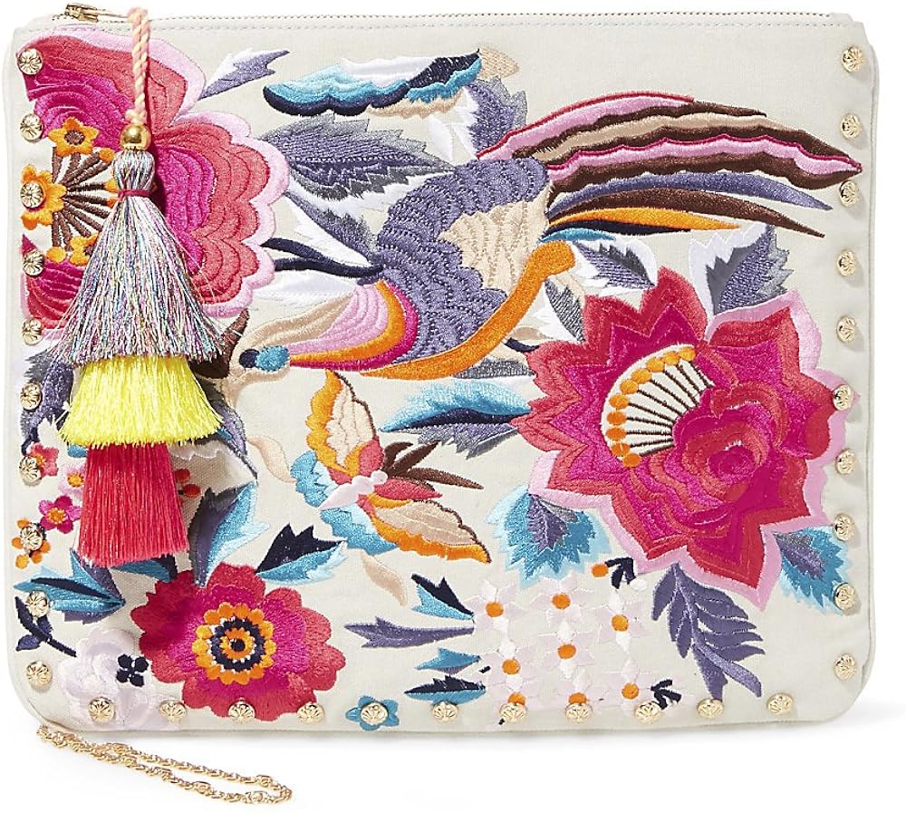 steve madden embroidered clutch