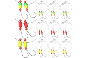 JellyArch 12 Pcs Pompano Rigs for Surf Fishing Offshore Surf Fishing Rigs Saltwater Gear Tackle with 2/0 Circle Hooks Double Circle Swivels Duo Lock Snaps