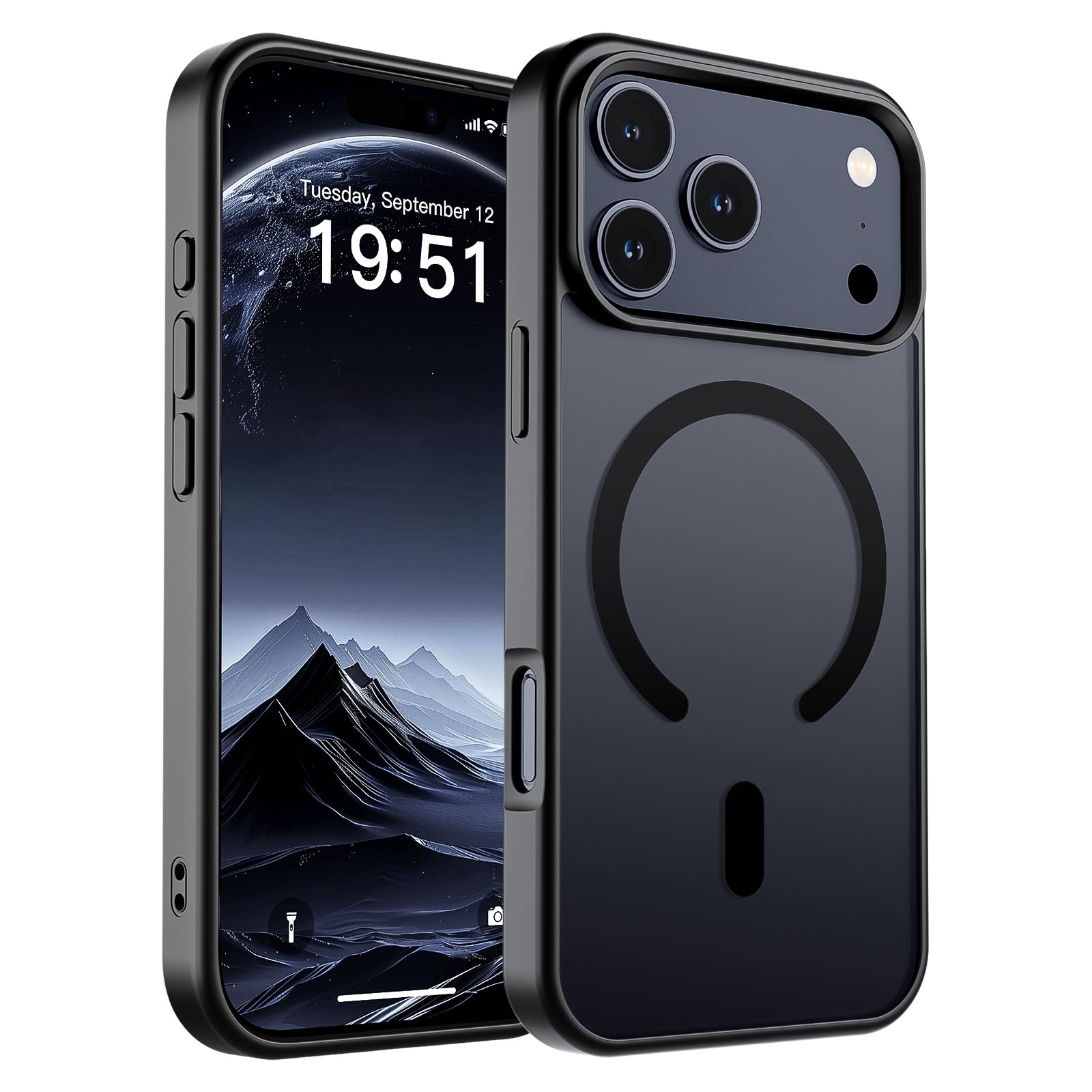 Photo 1 of SUPFINE Magnetic for iPhone 17 Pro Case (Compatible with MagSafe)(Military Grade Drop Protection) Translucent Matte Shockproof with Anti-Fingerprint Phone Cover 2025,Black