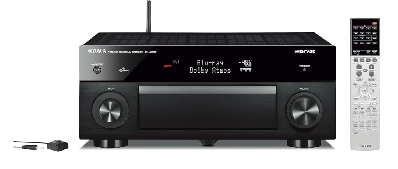 Yamaha RX-A1050 7.2-Channel MusicCast AV Receiver with Built-In Wi-Fi and Bluetooth (Black), Works with Alexa