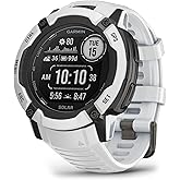 Garmin Instinct 2X Solar, Rugged GPS Smartwatch, Built-in Flashlight, Solar Charging Capability, Multi-Band GNSS, Whitestone