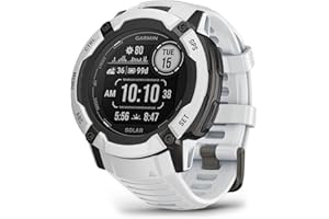Garmin Instinct 2X Solar, Rugged GPS Smartwatch, Built-in Flashlight, Solar Charging Capability, Multi-Band GNSS, Whitestone