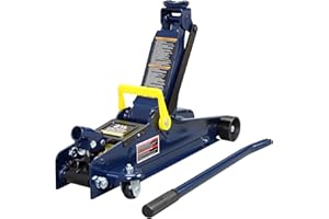 TCE TCET825051 Torin Hydraulic Low Profile Trolley Service/Floor Jack with Single Piston Quick Lift Pump, 2.5 Ton (5,000 lb) Capacity, Blue