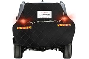 I COVER iCOVER Bike Cover for 2 Bikes transport on Hitch Rack, with Tail Lights & License Plate Pocket, 600D Heavy Duty Waterproof bicycle E-Bike Cover for transportation, Incl Towing Light & Bungee Cargo Net
