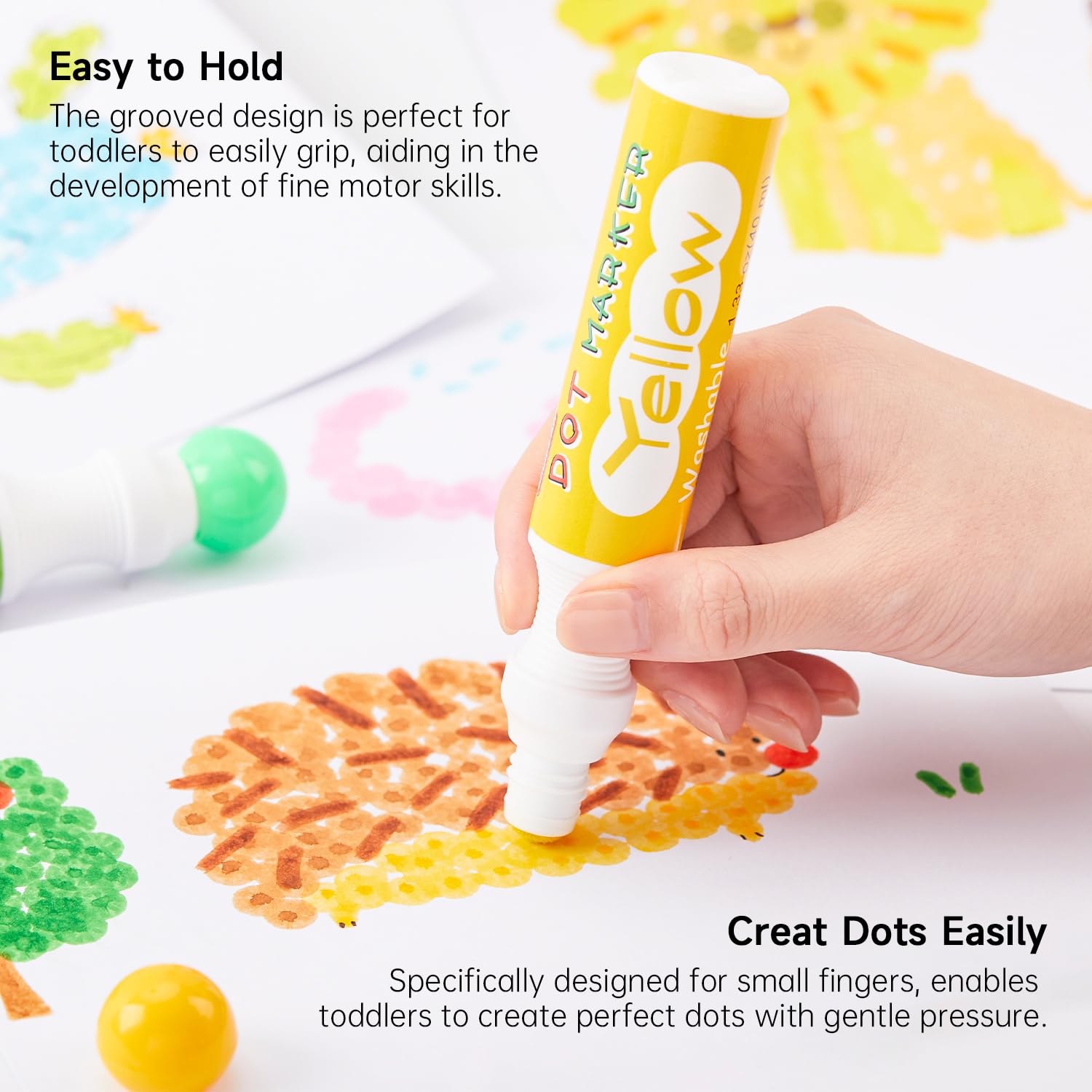 Shuttle Art 10 Colors Dot Marker Washable Non-Toxic Dot Marker for Children Early Education, Bingo Dabber for Creation with 1 Dot Activity Book