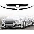 PartsFlow 3PCS Front Grille Molding Trim Upper Grill Cover Glossy Black For 2016 2017 2018 Honda Civic