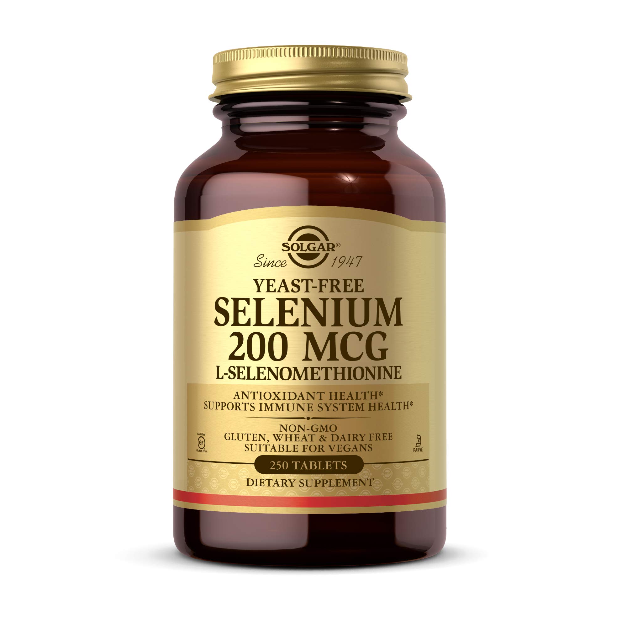 Solgar Selenium 200g - Yeast Free - Healthy Hair & Nails - Supports The Metabolism - Vital Mineral - 250 Tablets