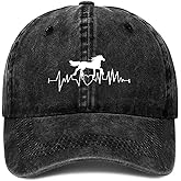 Horse Heartbeat hat for Women Men Vintage Hats Baseball Cap Adjustable Washed Cotton Cap