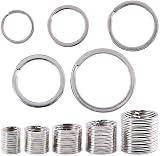 Swpeet 60 Pcs Multi-Purpose Metal Keychain Rings - Assorted Sizes view 7