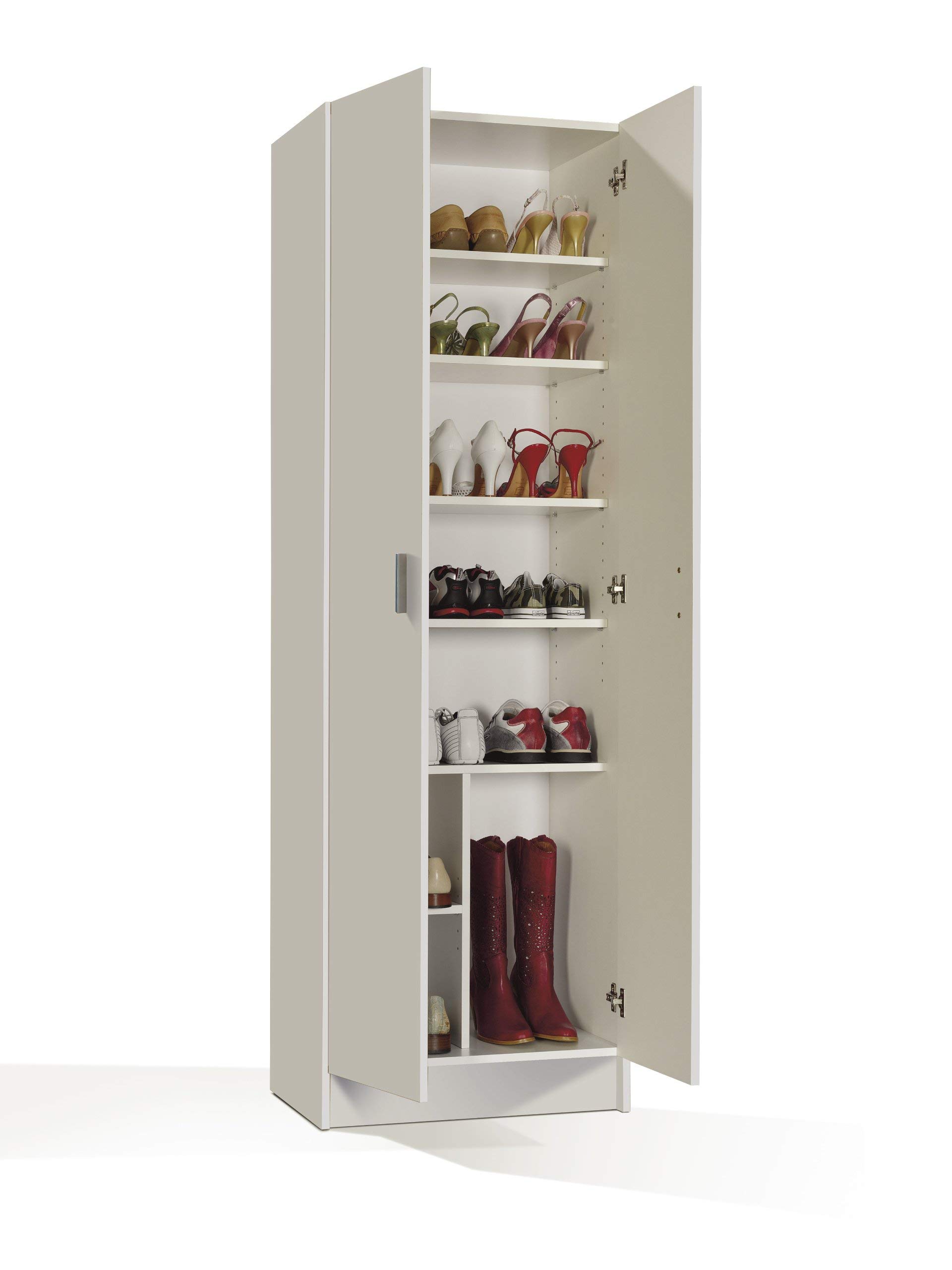 shoe organizer cabinet on Furniturefactor Multitall White 2 Door Utility Shoe Storage Cupboard Cabinet Armar 2p Buy Online In Guyana At Guyana Desertcart Com Productid 47915954