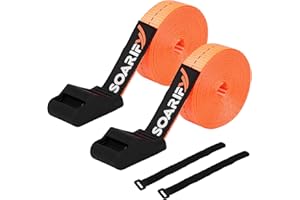 SOARIFY 2 Pcs Tie Down Straps Lashing Strap Adjustable Heavy Duty Cam Buckle Cinch Straps for Cargo, Trucks, Luggage, Trailer, Kayak, Surfboard, Cano (14.1FT)