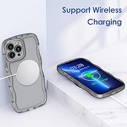 Anuck for iPhone 13 Pro Max Case Wavy Edge Clear