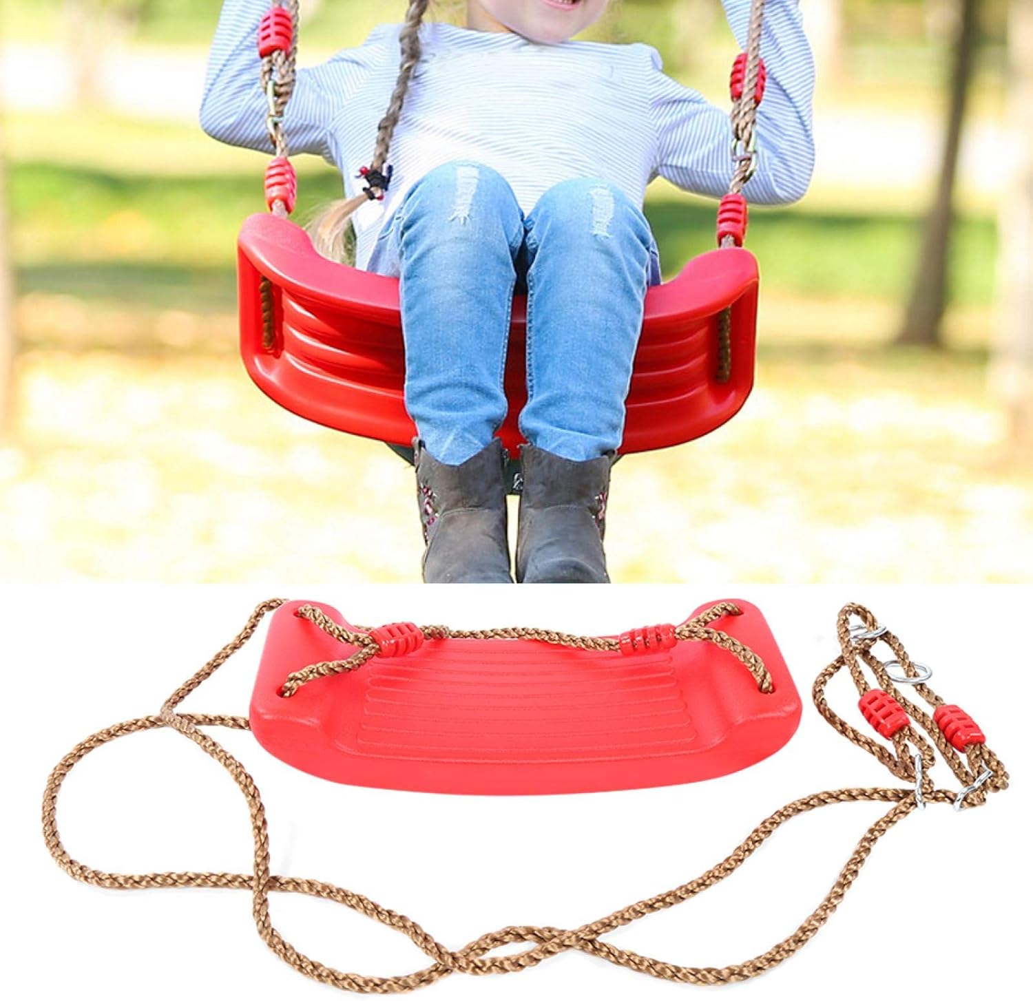 Amazon 子供のブランコ 実用的な赤い日光浴用遊び場ハンギングおもちゃ 庭の幼稚園の遊び場の子供たちの子供のための耐久性 ジャングルジム ブランコ おもちゃ