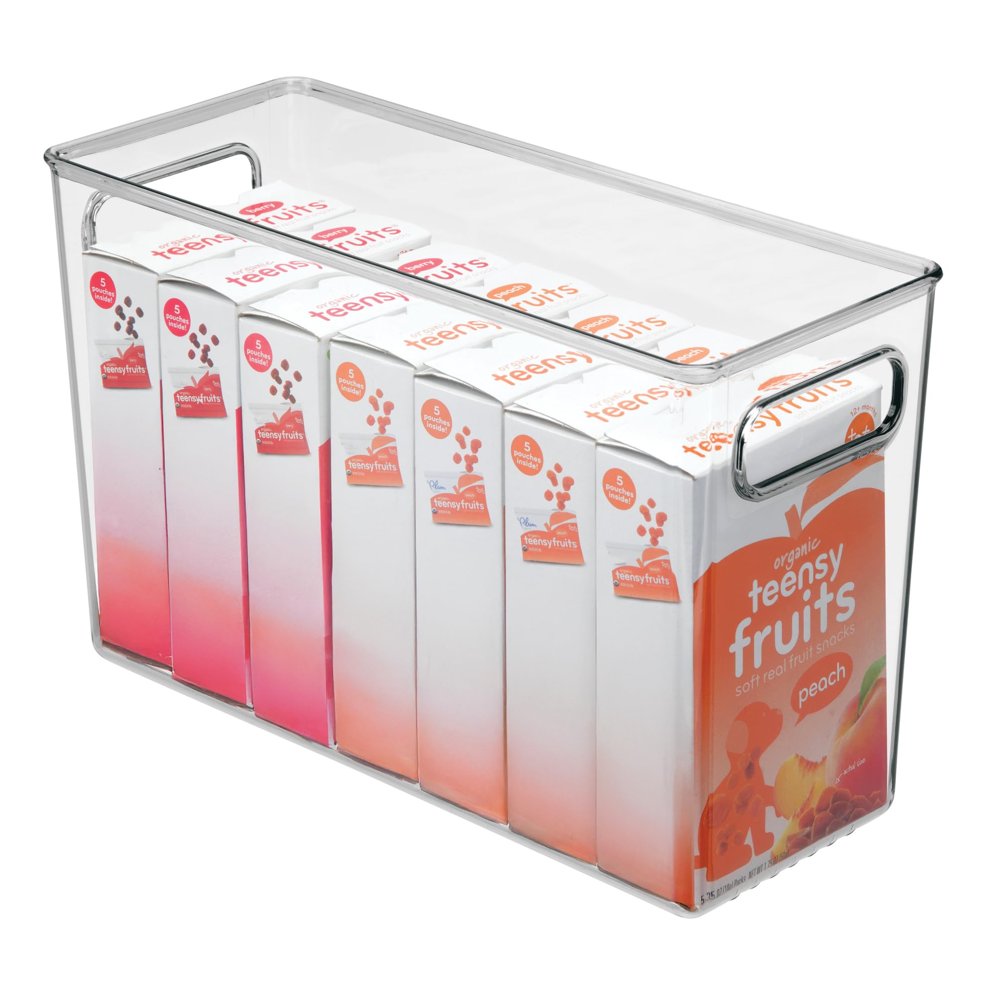 Photo 1 of iDesign Plastic Stackable Kitchen Organizer Bin with Easy to Grip Integrated Handles for Kitchen, Fridge, Freezer, Pantry and Cabinet Organization, The Linus Collection – 12" x 5" x 7.75", Clear