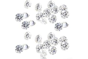 REAL-GEMS 1 Ct. GRA Certified White Color Loose Moissanite Diamonds Lot With VVS Clarity Round Shape For Pendant Necklace and Jewlery Making