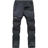 Postropaky Mens Hiking Snow Ski Pants Waterproof Outdoor Insulated Softshell Pants Snowboard Zipper Bottom Leg