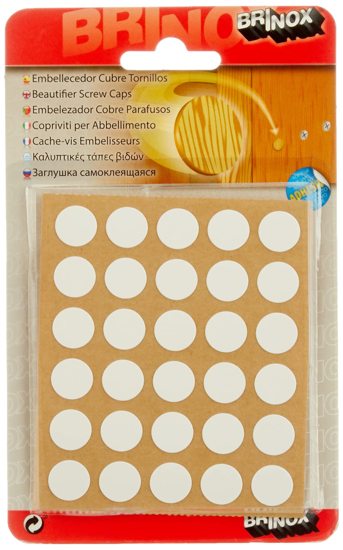 Brinox b77900b – Blister 30 Faceplate Covers Screws White, Diameter 13 mm — image 1