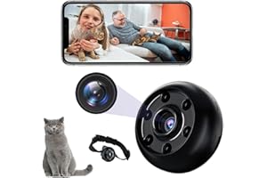 DAIFAC Full HD WiFi Pet Camera, Dog Camera Collar with Phone APP, Cat Camera with Video, Night Vision&Pet Monitoring, Mini Security Dog Body Camera for Home/Indoor/Outdoor/Pet, Black