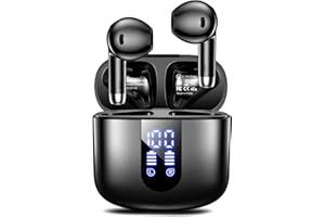 Haqquio Wireless Earbuds, Earbuds Wireless Bluetooth with Deep Bass Stereo, 48H Playback Ear Buds with LED Power Display, Lightweight, IPX7, Wireless Headphones with Mic for iPhone/Android/iPad