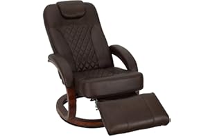 RecPro Nash 28" RV Euro Chair Recliner | Modern Design | RV Furniture | Swivel Base | Recliner Chair (1 Chair, Chestnut)