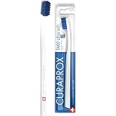 Curaprox CS 5460 Ultra-Soft Toothbrush, White/Blue, Single Pack, Swiss Made | Dentist Recommended, Sensitive for Teeth and Gums, Gentle Plaque Removal, Angled Brush Head, Swiss Oral Care
